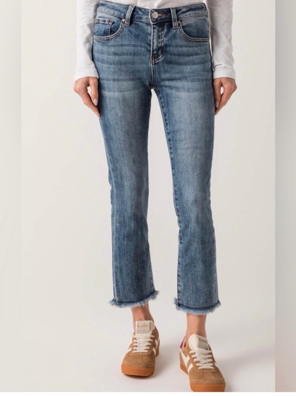 Risen High-Rise Straight Ankle Jeans - Blue, size 9/29